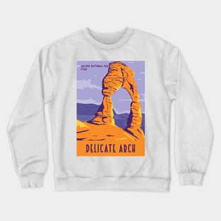 WPA Poster of Delicate Arch in Arches National Park, Moab Grand County, Utah Crewneck Sweatshirt